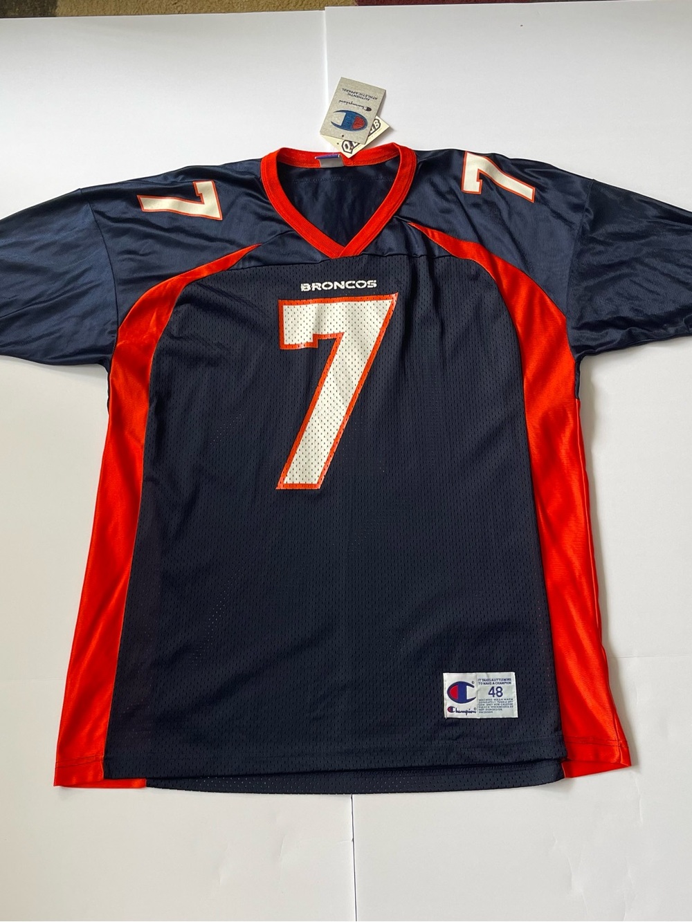 Champion Denver Broncos #7 Navy and Orange Football Jersey